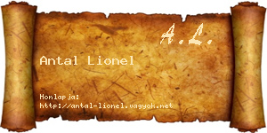 Antal Lionel névjegykártya