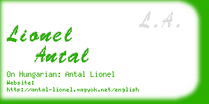 lionel antal business card